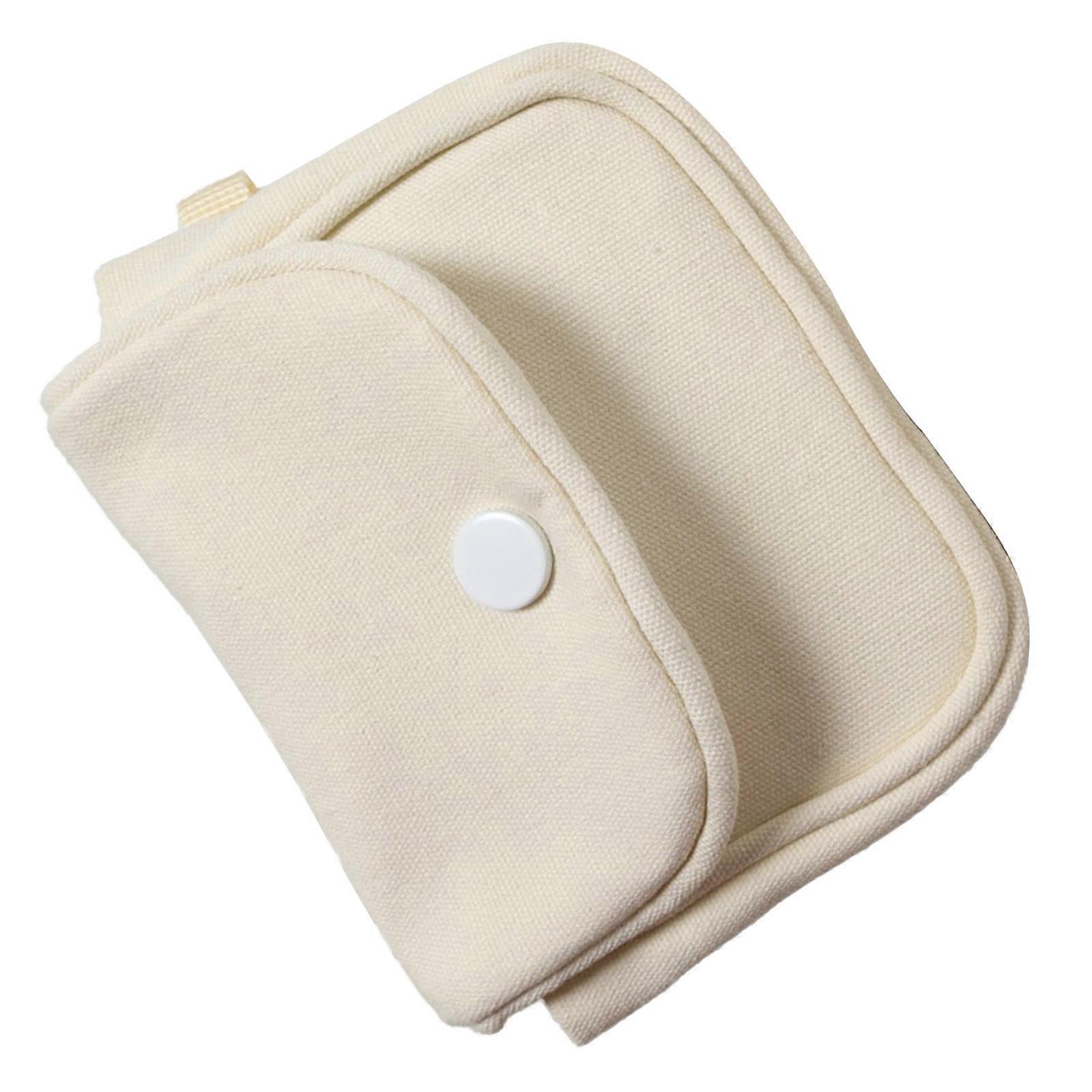 Solid Color Lipstick Organizer Headphone Bag Convenient Canvas Bag for Traveling Practical Bag for Sorting Small Items  White