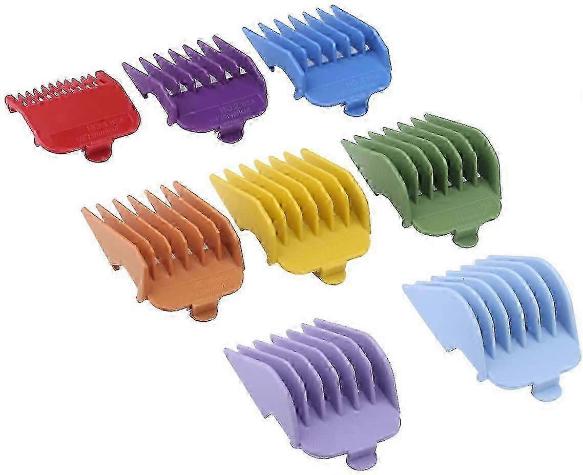 2025 Professional Hair Clipper Guide Combs, Replacement Guards Set, 8 Color 8 Length Attachment Guide Combs, Great Fits for Many Clippers/Trimmers