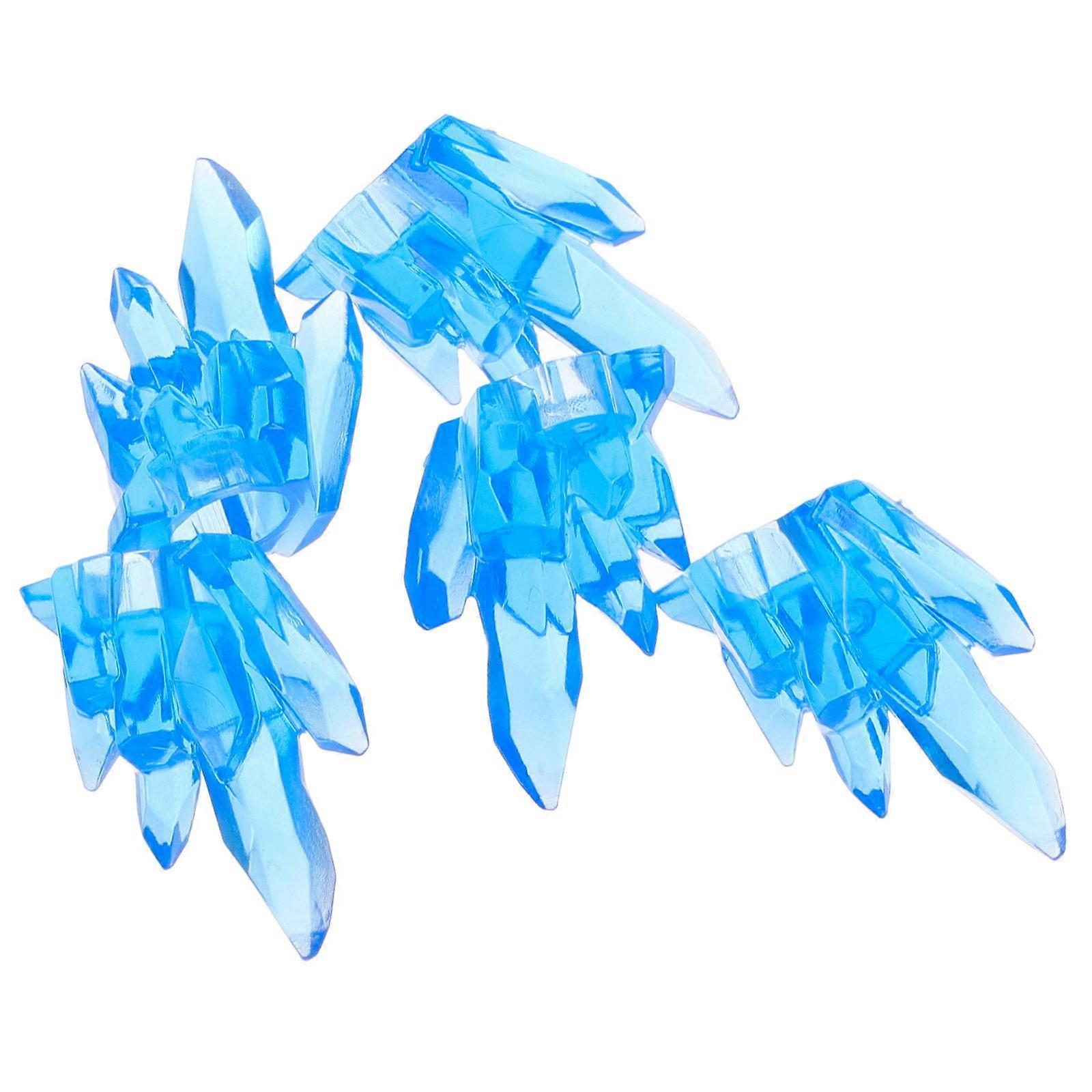 Sky-Blue Plastic Flame Marker Building Blocks for Decor 5Pcs Miniature Fire Effects