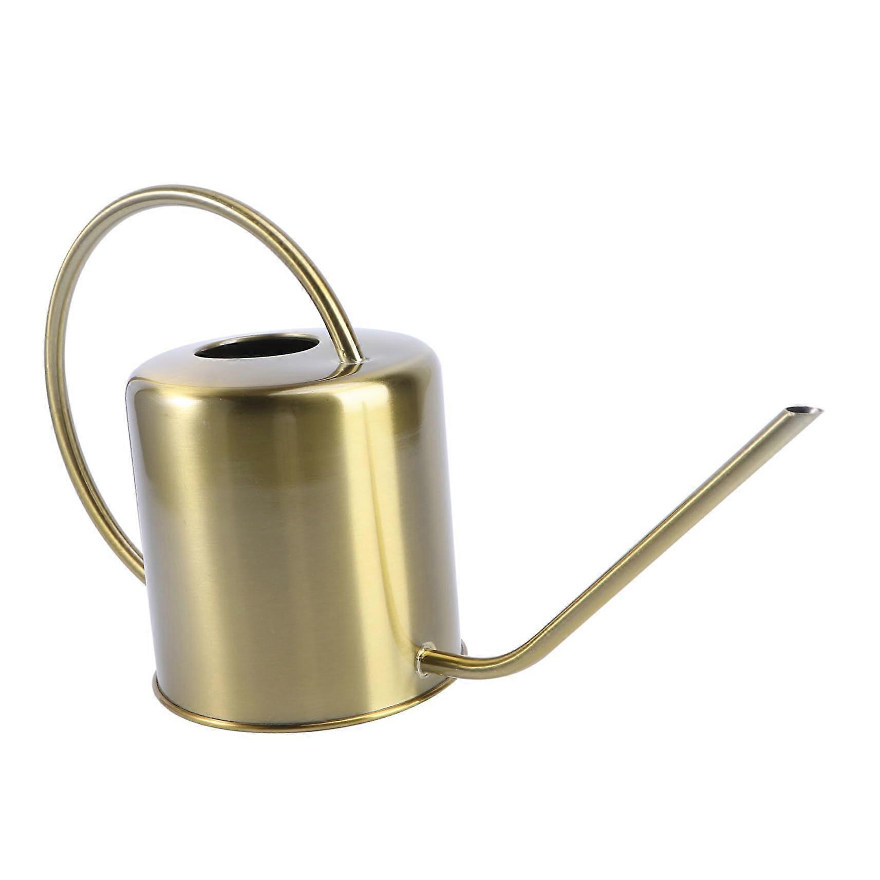 Stainless Steel Watering Can with Precision Long Spout Rust Resistant Ergonomic Handle Golden Finish