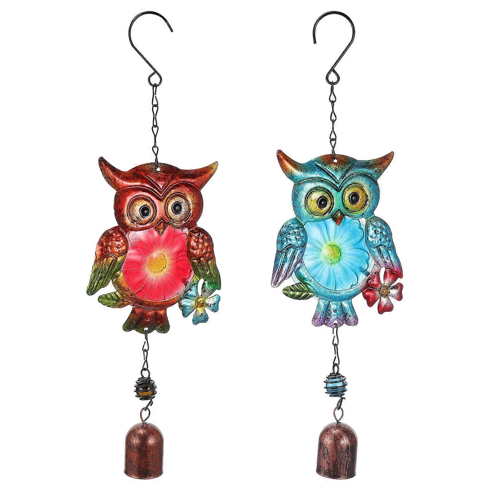 Creative Owl Wind Chime Bell Pendant for Decoration 2Pcs Hanging