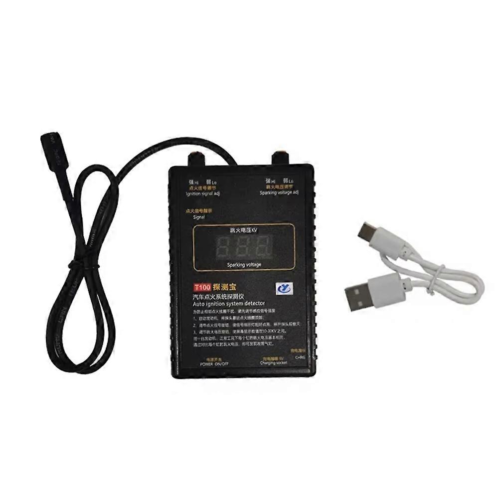 T100 Auto Ignition System Detector for 12V 24V Ignition System to Detection Ignition Signal and Spark Voltage