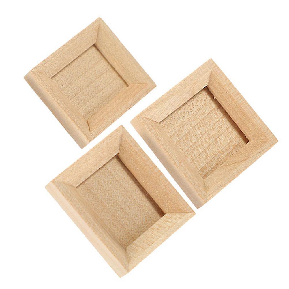 Mini Wood Frame for Decoration 3Pcs Miniature Picture Frames for Display