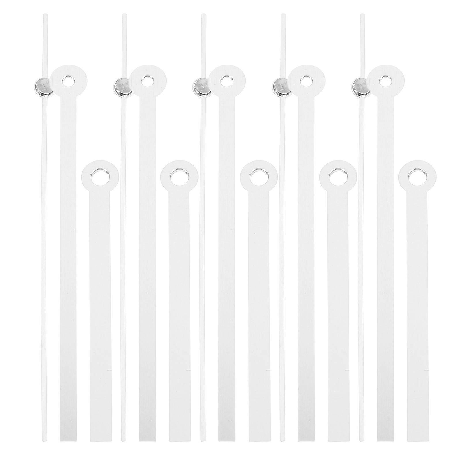 10 Sets Elegant Plastic Clock Hands for DIY Wall Clock Repair in Silver Color
