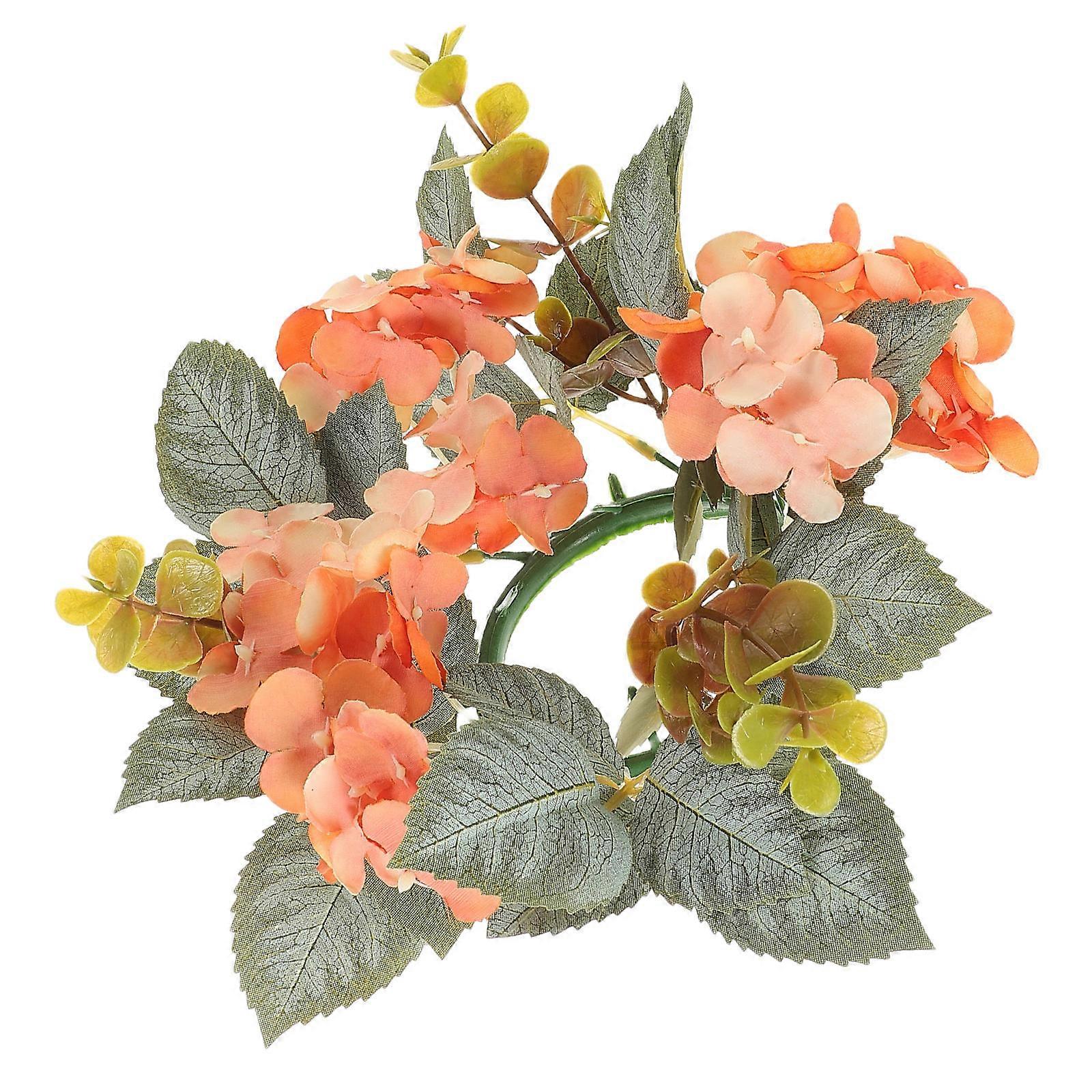 Artificial Hydrangea Candle Holder Wreath for Wedding Centerpieces