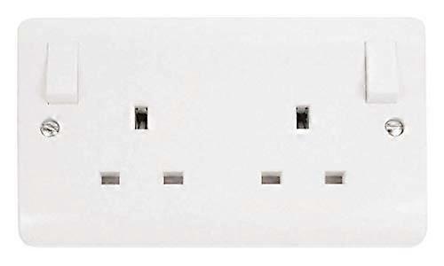 Mode 13A Double Pole Switched Socket Outlet with Anti Microbial Protection, Minigrid Compatible