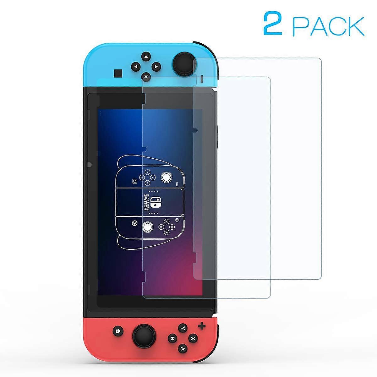 2 Pack Tempered Glass Screen Protector for Nintendo Switch 6.2 Inch, 9H AntiScratch Bubble