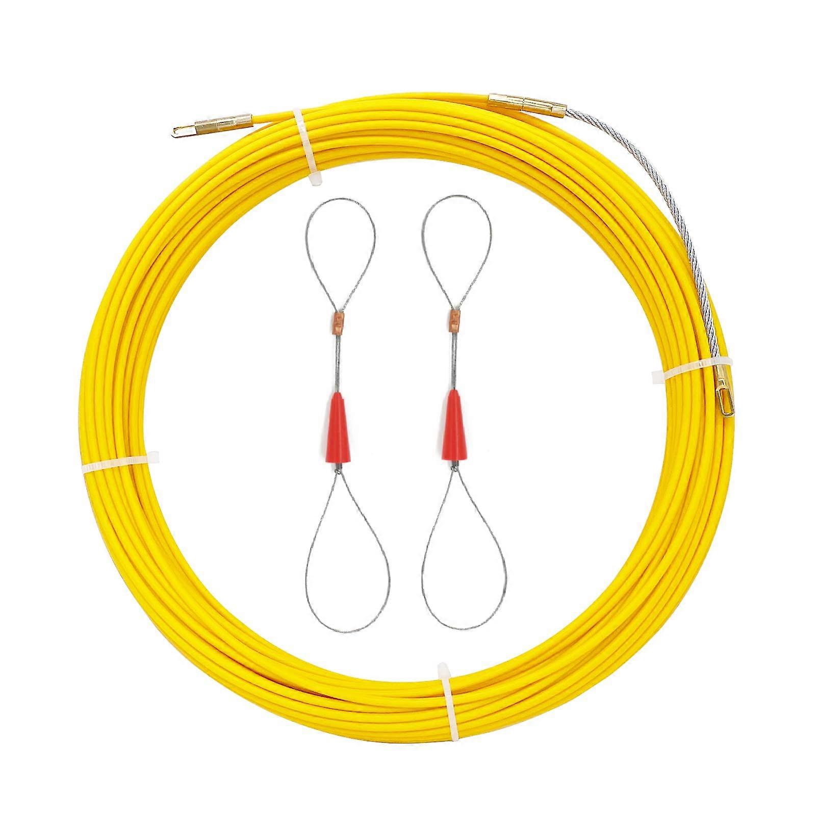 100ft Fiberglass Fish Tape Cable Puller Kit for Electrical Wire Pulling with Durable Rod