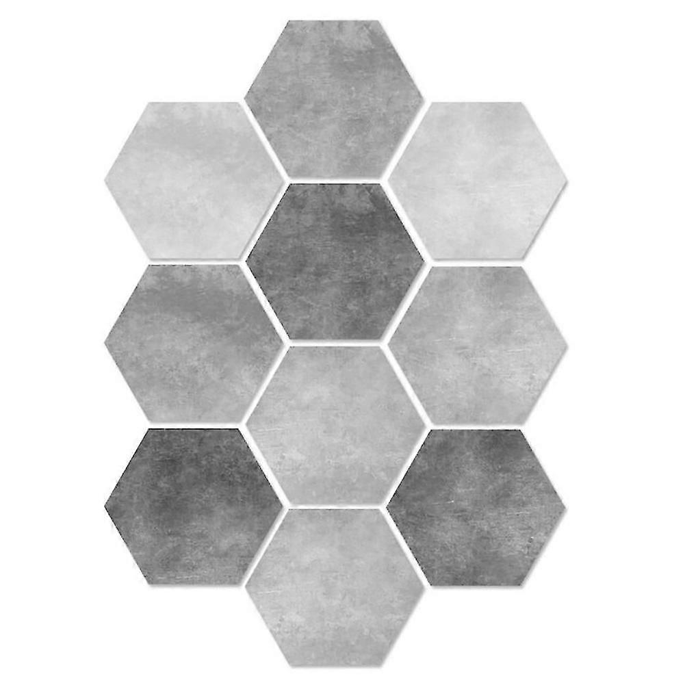 10pcs Waterproof Hexagonal Floor Tile Wall Sticker Decal Art Bathroom Decor
