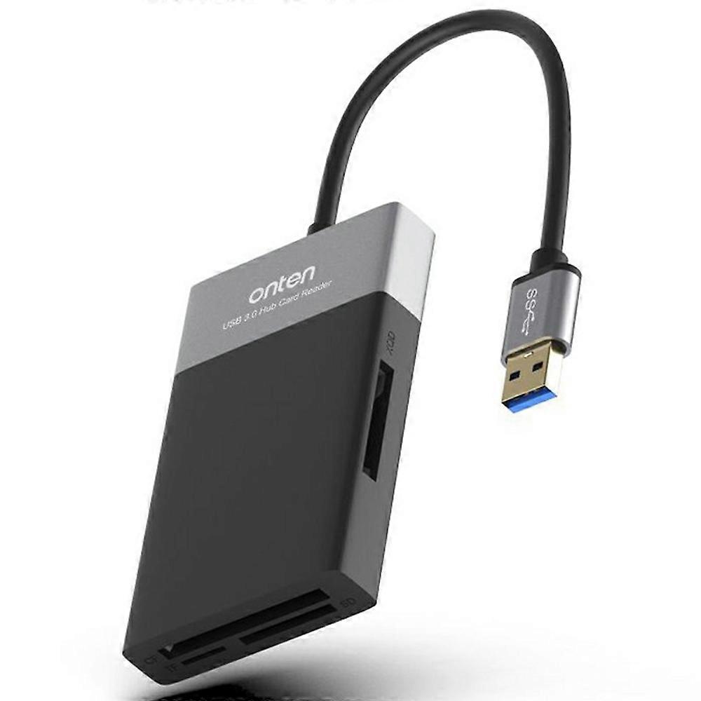 ONTEN OTN5215B SD TF CF XQD Card Reader 2xUSB3.0 6-in-1 Hub OTG Multi-Function Card Reader