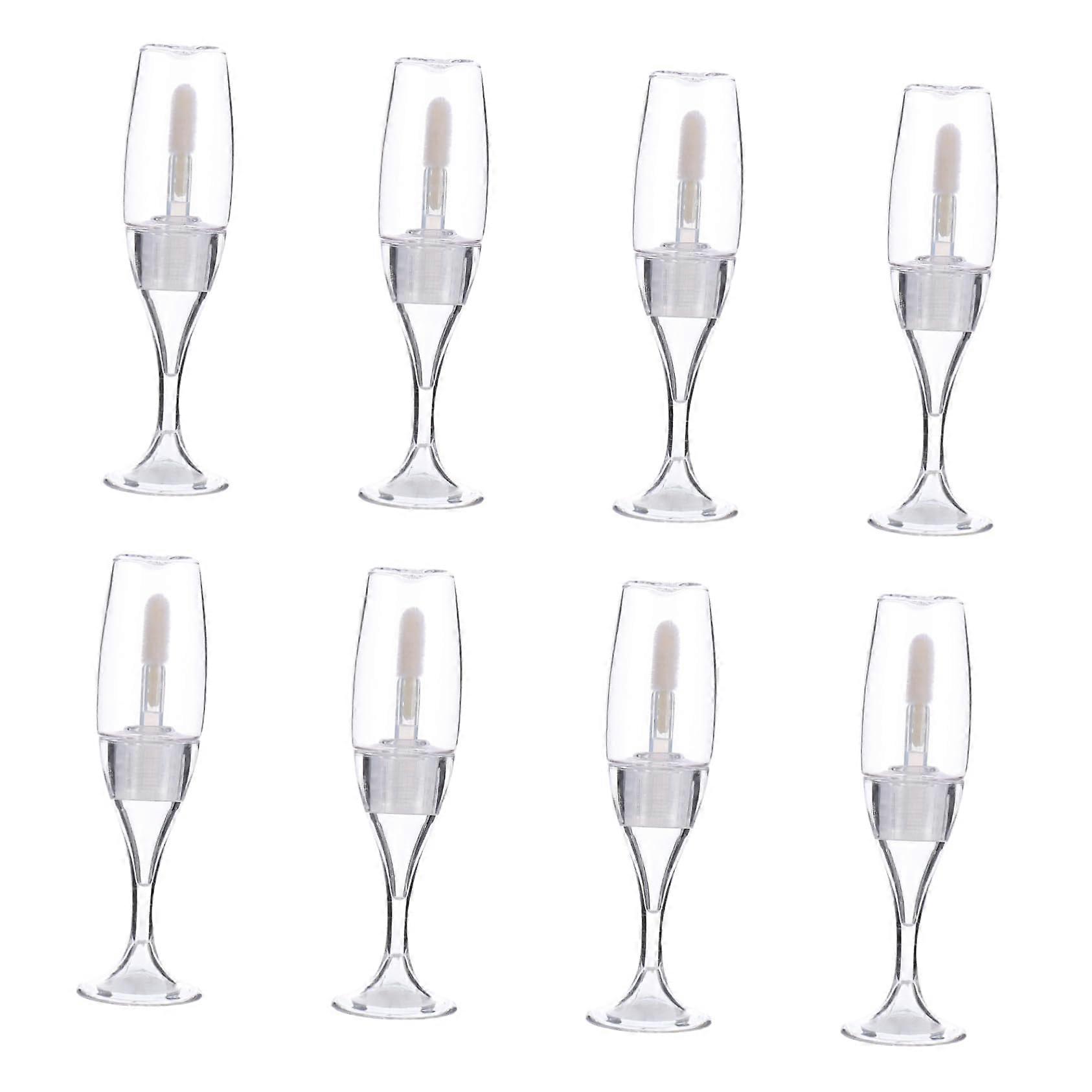 8pcs Empty Lip Gloss Tubes with Applicator Brush, Refillable Travel Bottles for DIY