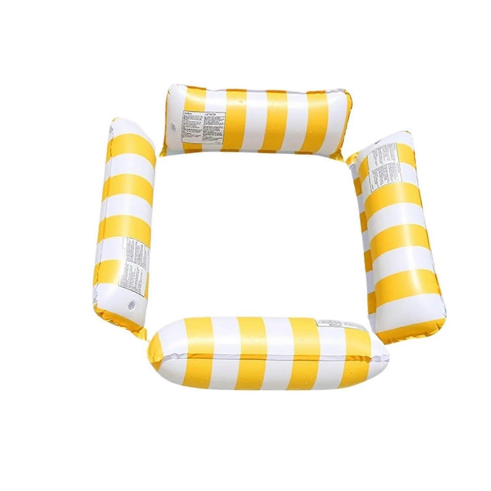 Inflatable Pool Float Hammock with FourSided Support, Foldable LeakProof PVC Lounger, Yellow