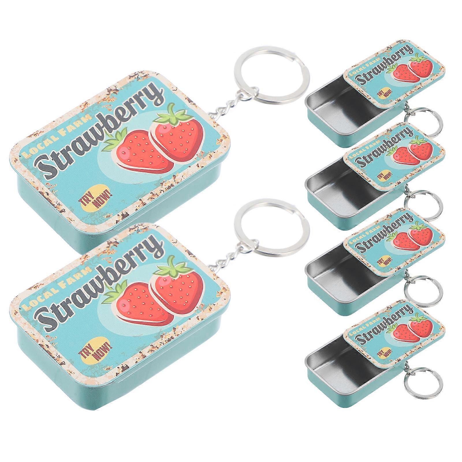Candy Tinplate Box Candy Box for Storage 6Pcs with Hanging Chain