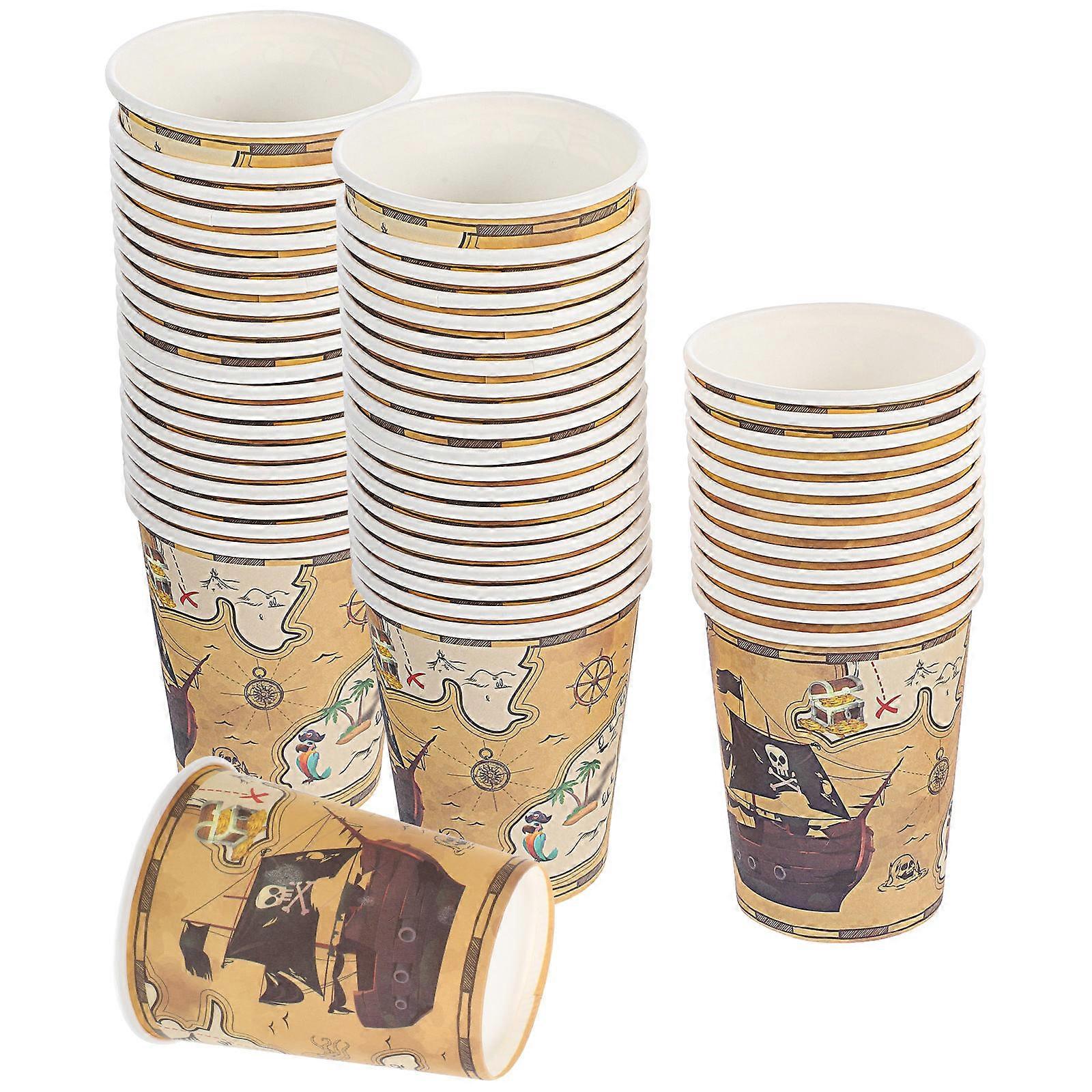 Pirate Paper Cups for Daily Use 80Pcs Practical Disposable Cups