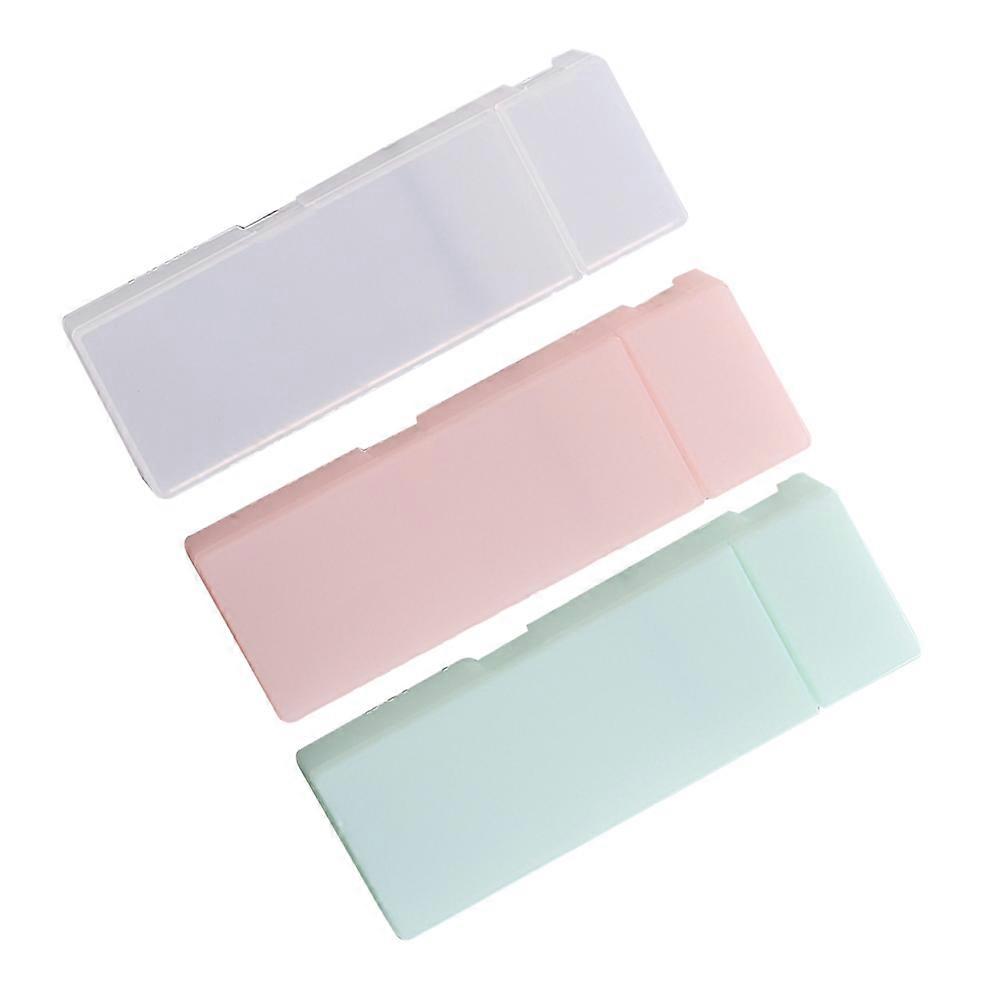 Stationery Box for Pen Storage 3Pcs Plastic Transparent Pencil Case