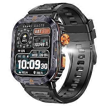 Inteligentny zegarek do monitorowania zdrowia NX20 z latarką taktyczną Asystent głosowy Zegarek sportowy
