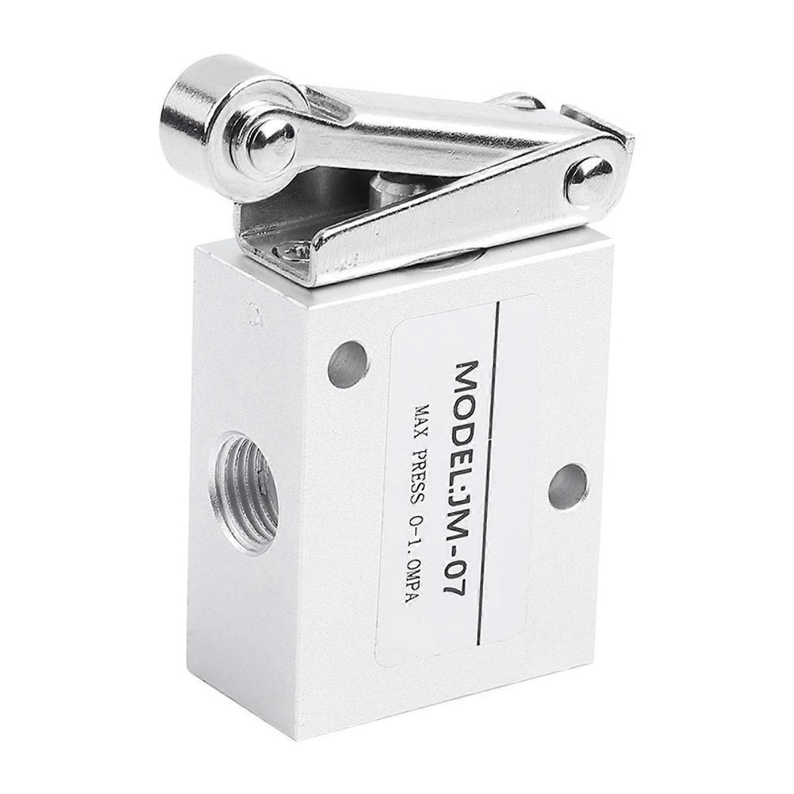 Pneumatic Mechanical Valve PT 1/4 Thread Roller Lever 2 Position 3 Way Durable Metal Build