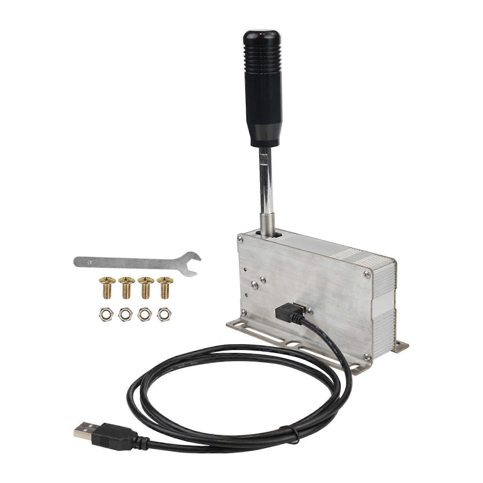 Racing Simulator Shifter USB Sequential Gear with Ergonomic Grip Handbrake Plug and Play for PC