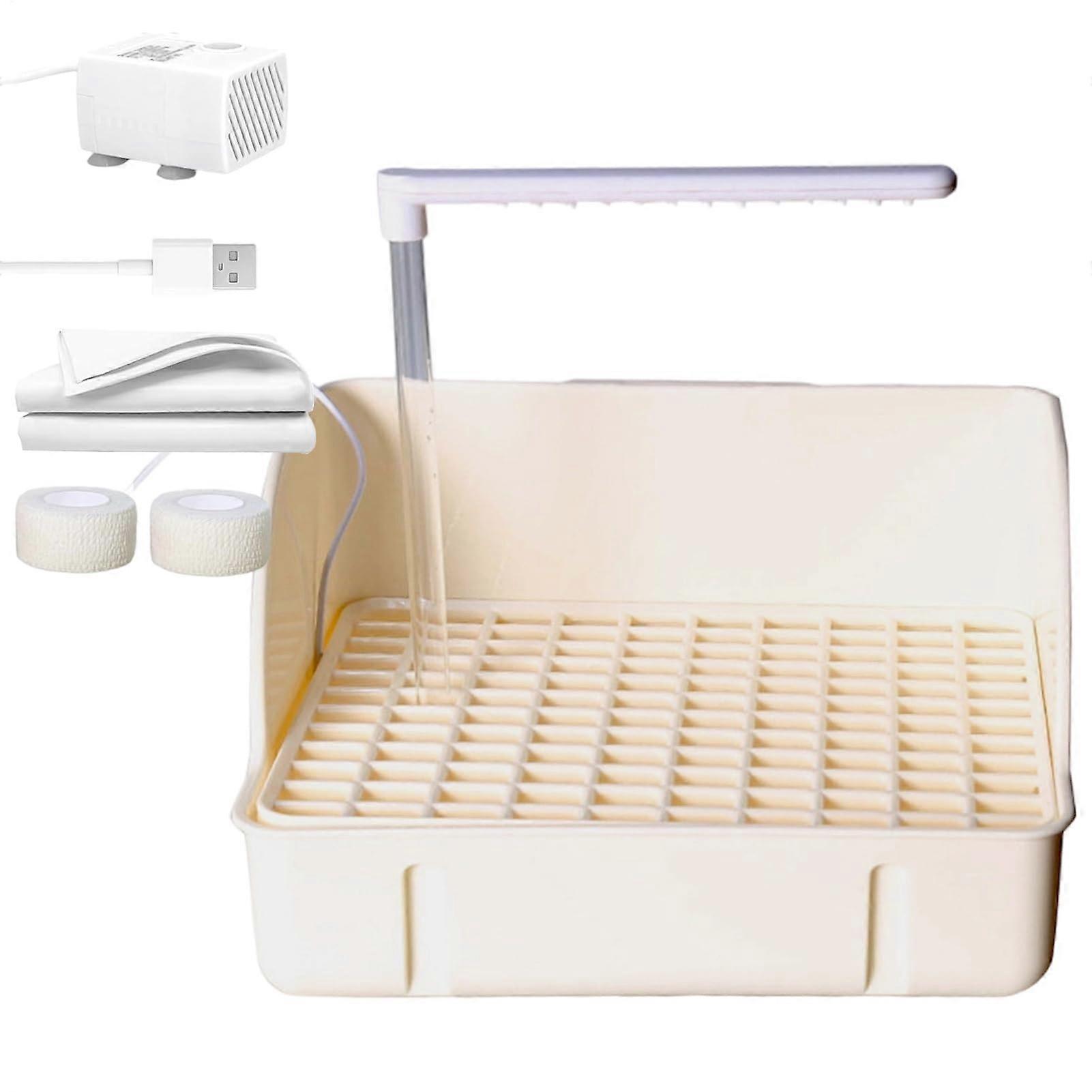 Automatic Bird Bath with Quiet Circulating Pump, USB Parrot Bathtub for Cage Parakeets