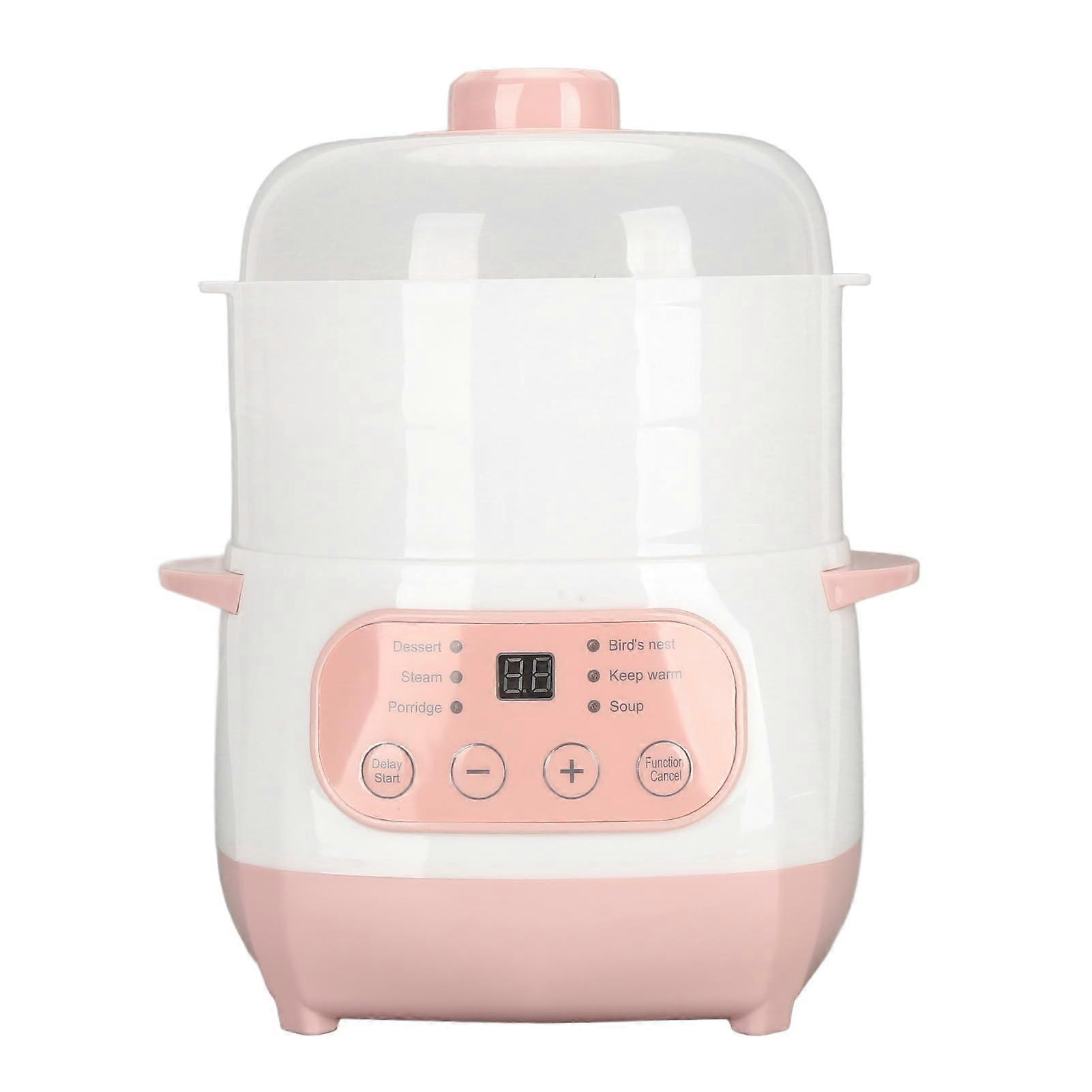 1L Electric Ceramic Stew Pot with Timer, Smart DryBurn Protection, 24H Reservation, US Plug