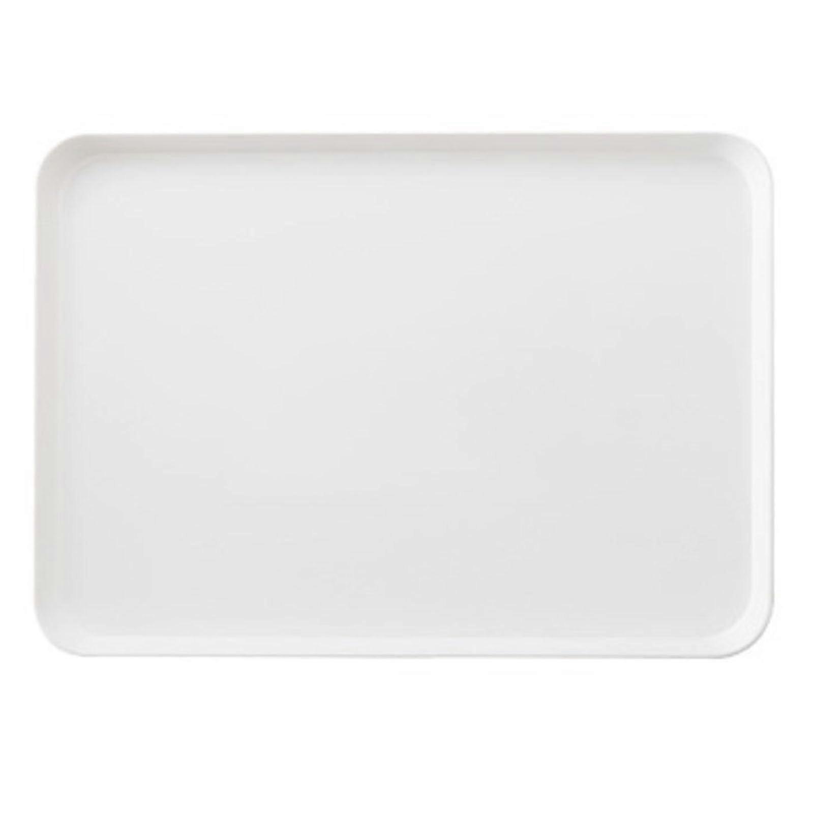 White Plastic Rectangular Serving Tray with Raised Edge for Breakfast Snacks Home and Cafe