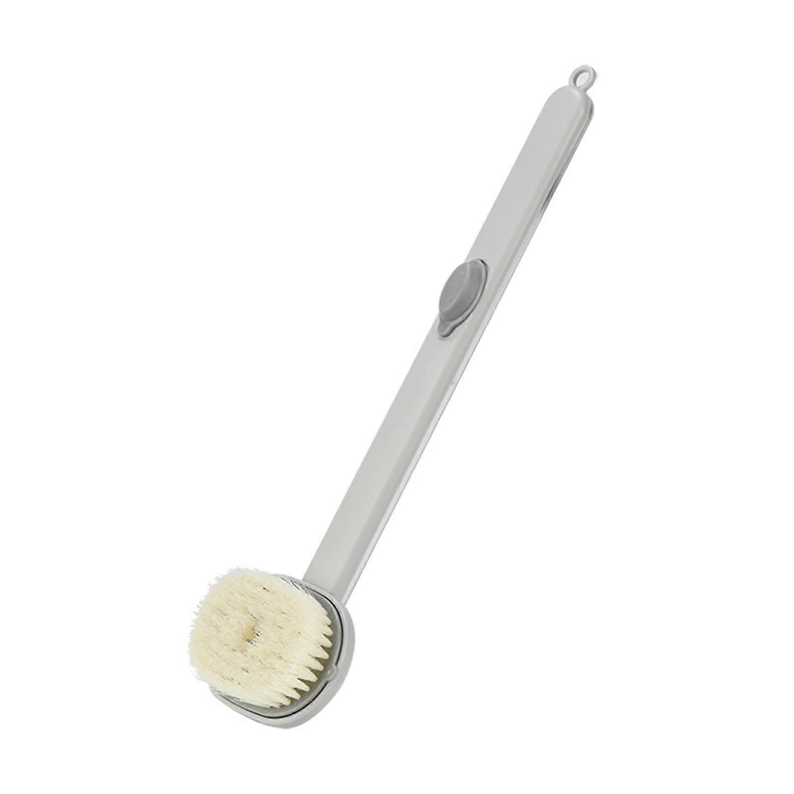 Extendable Back Scrubber with Soap Dispenser, Long Handle Shower Brush for Exfoliating, Gray