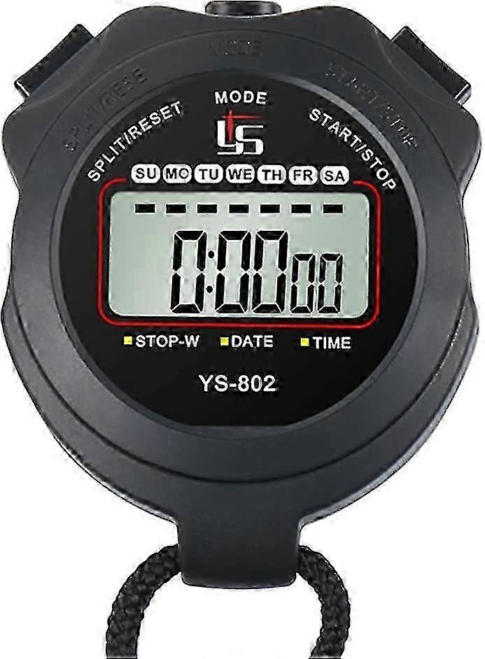 Digitaler Sport-Stoppuhr-Timer, Single Lap / Split Memory Stoppwatch Count Down
