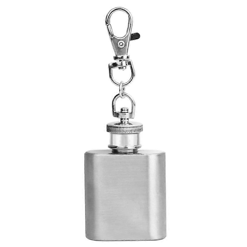 Kitchen Gadgets 1oz Mini Stainless Steel Hip Flask Alcohol Flagon with Keychain , Silver S