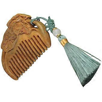 Wood Brush Detangling Hair Brush Comb with Dangle Tassel for Women Men Kids 2Pcs