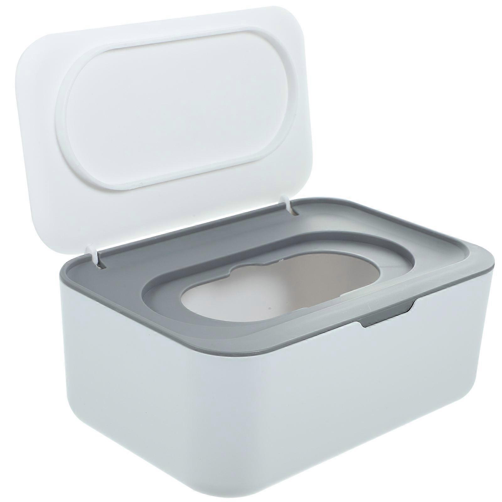 Tissue Box Storage Holder Grey PP Material for Storage Use 2Pcs
