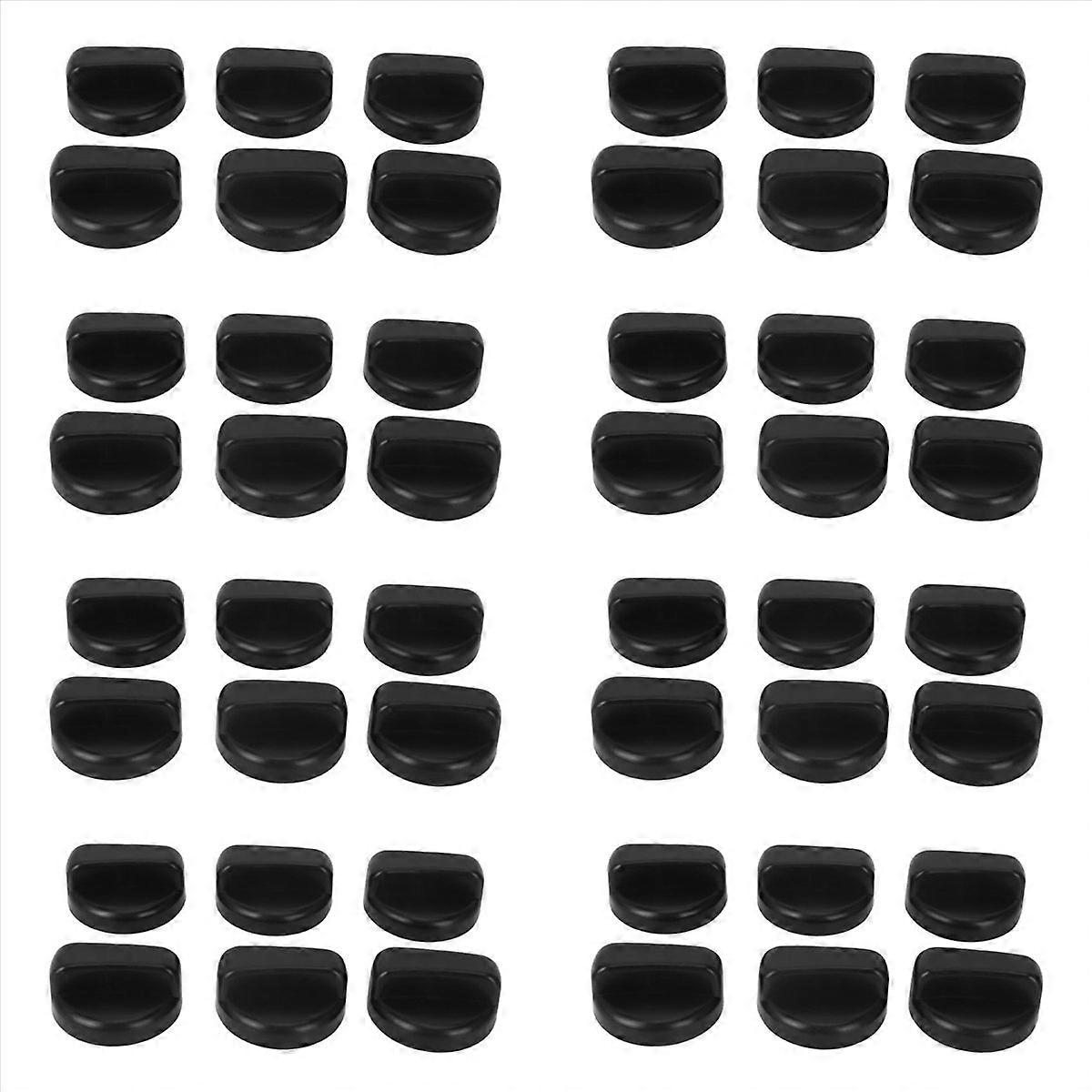 6 PCS Kitchen Black Plastic Gas Stove Cooker Control Knobs
