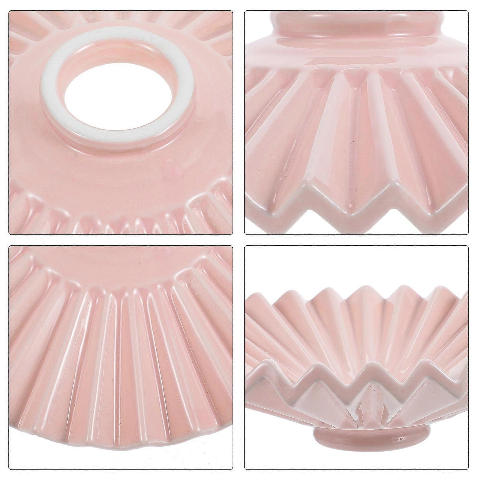 Ceramic Lamp Shade for Chandelier with Stable Structure and Pink Ceramic