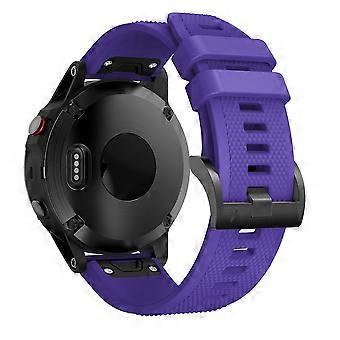 For Garmin Fenix 5 Silicone Watch Band 22mm Adjustable Smart Watch Strap with Black Buckle