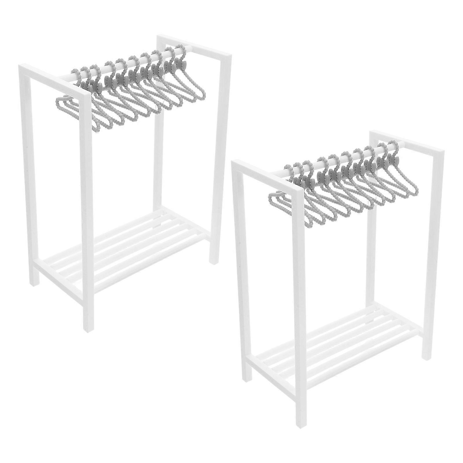Mini Doll Clothes Rack Plastic for Displaying Doll Outfits 3Sets