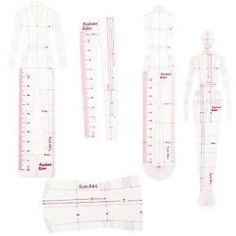 1 Set Clothing Drawing Template Ruler Model Fashion Women Sewing Patchwork Rulers