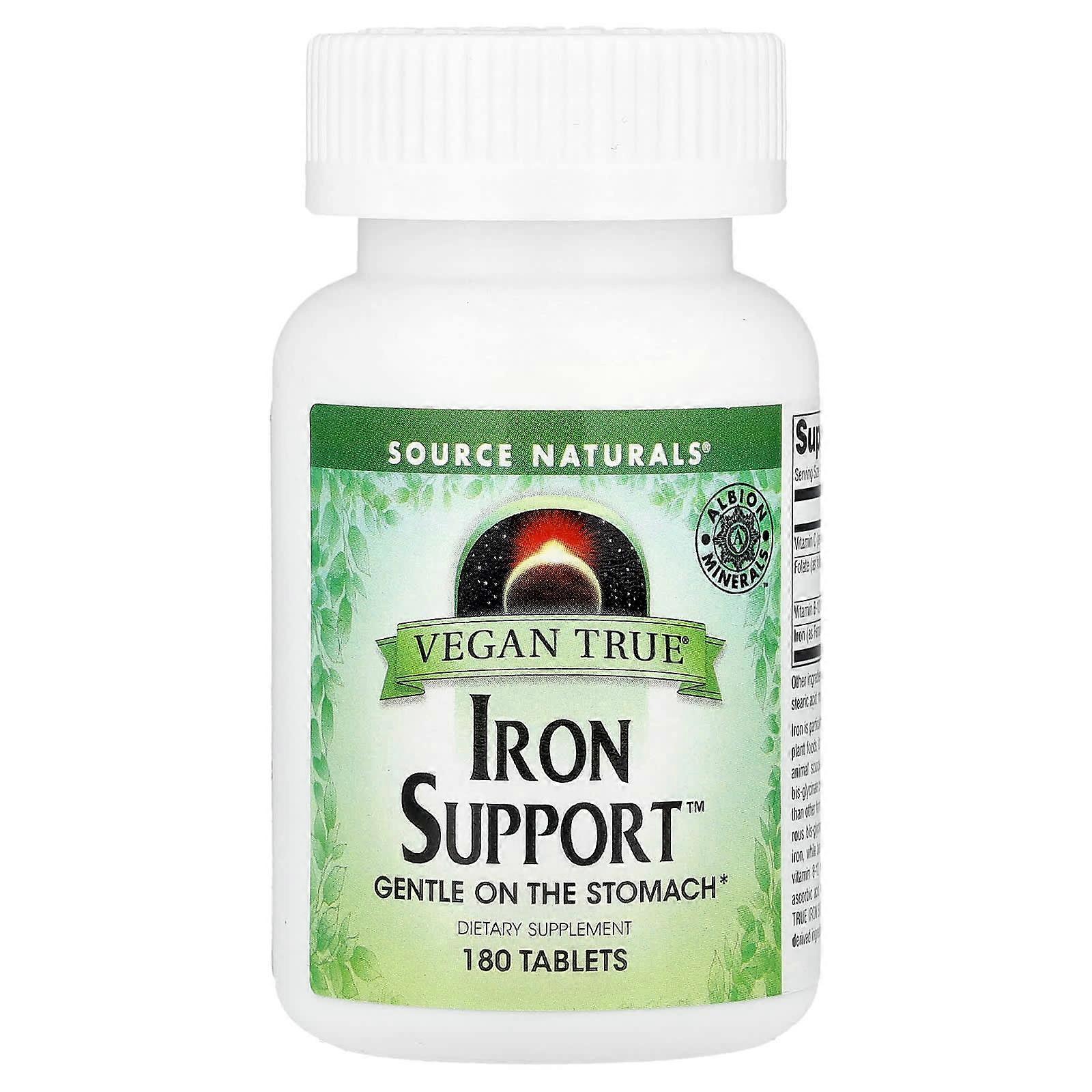 Source Naturals, Vegan True, Iron Support, 180 Tablets