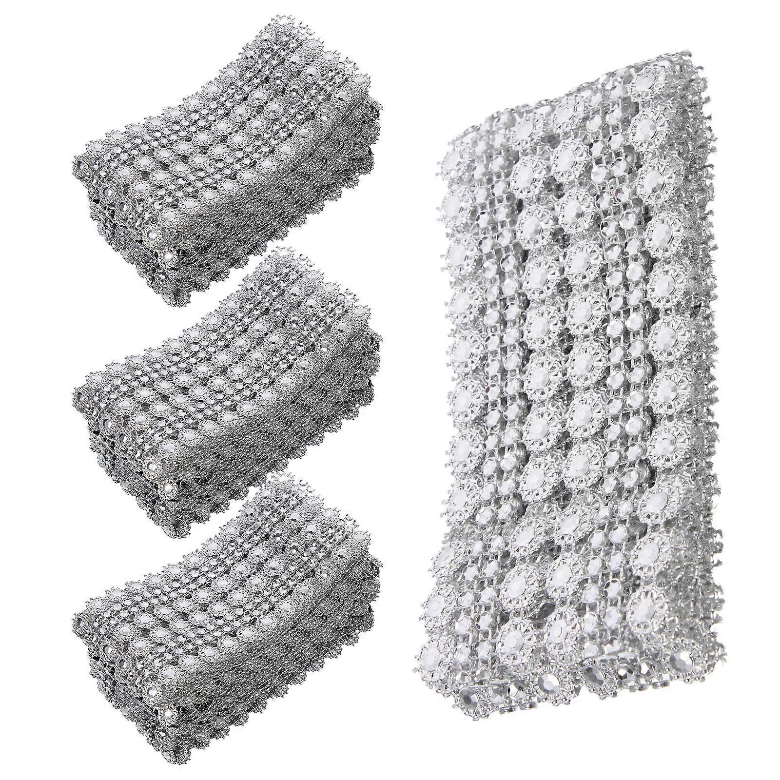 Silver Cuttable Costume Trim for DIY 4Pcs Multi-Function Bead Trim
