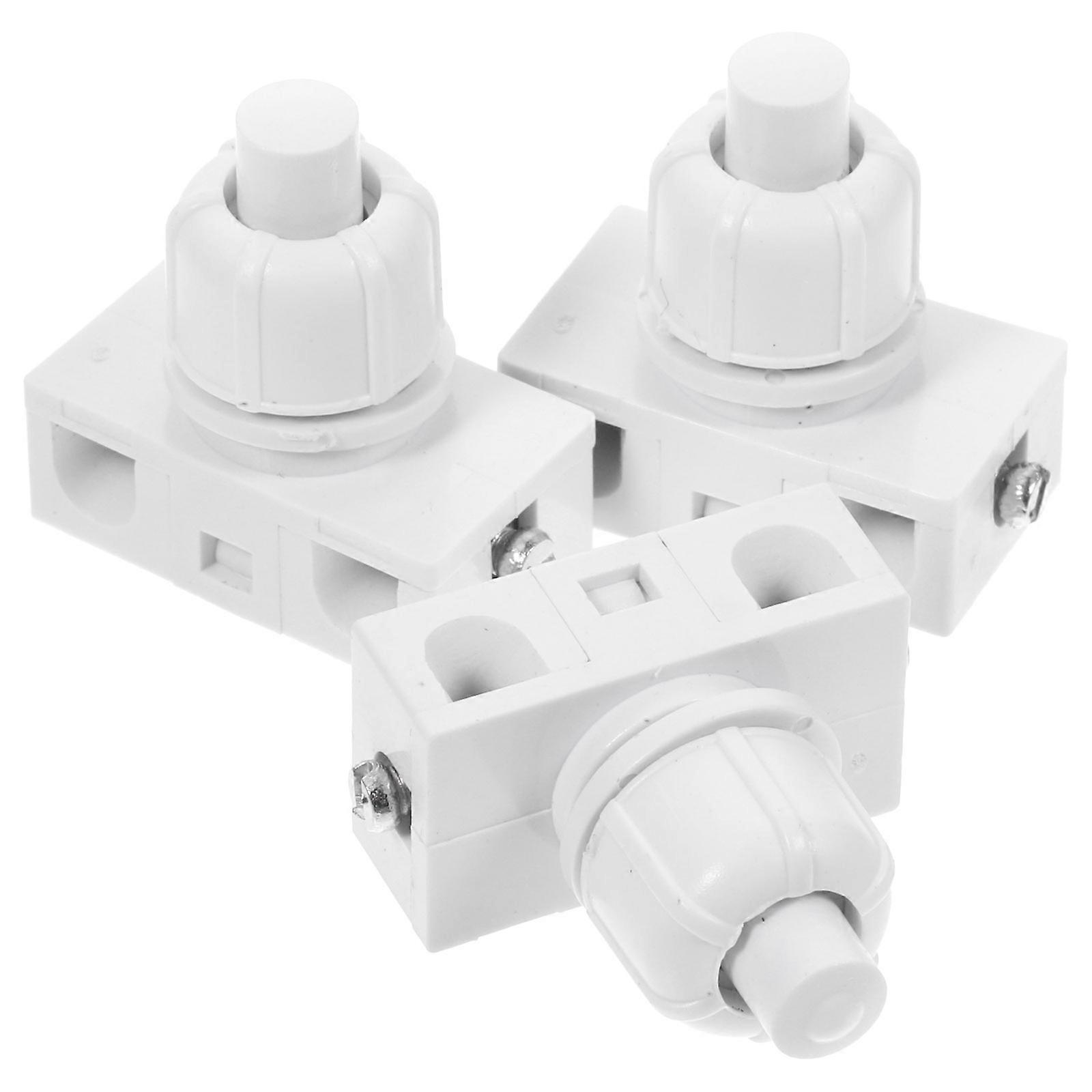 Self-Locking Push Button Switch for Light 3Pcs Household Replacement Button