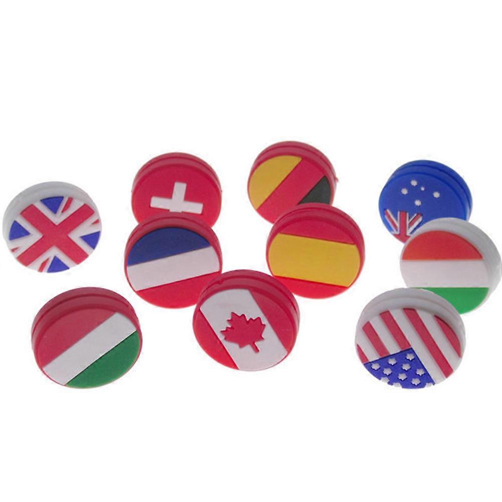 Tennis Racket Dampeners Silicone Absorbers for 4Pcs Flag Pattern