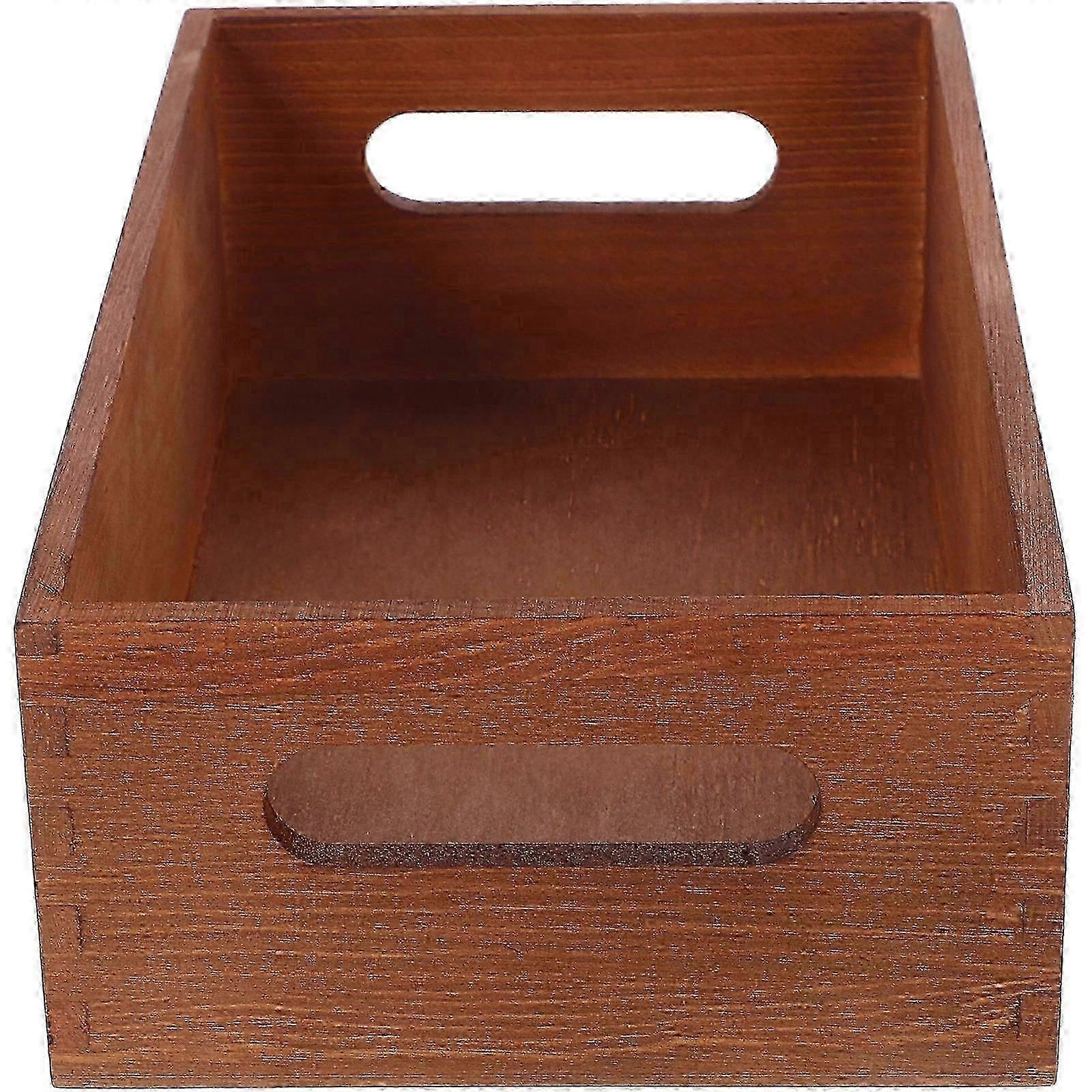 Wooden Storage Crate Box Home Organization Rectangular 1Set