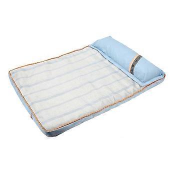 Tapis d’été pour chien avec oreiller résistant à l’usure Matelas doux pour animaux de compagnie Couchage amovible pour chien Lit pour chiot M 1.6in M