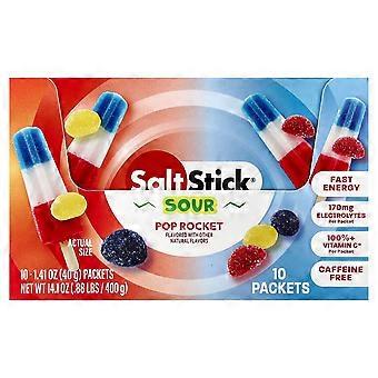 SaltStick, Energy Gummies, Sour Pop Rocket, 10 Packets, 1.41 oz (40 g) Each