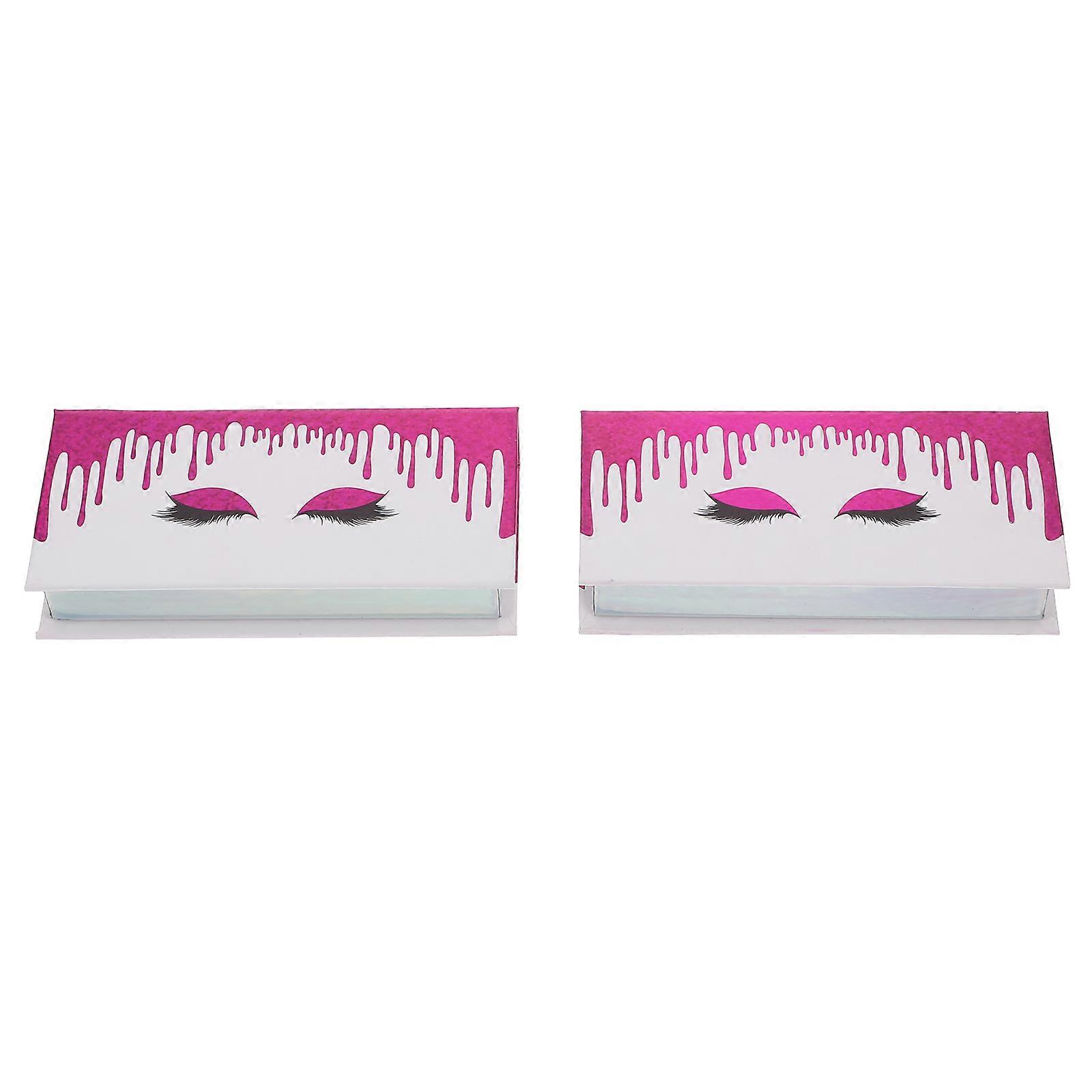 Purple False Eyelash Box for Storage Use 2Pcs Creative Paper Packaging Boxes
