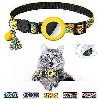 INF Tassel and Bell Necklace for AirTag — Adjustable Polyester Necklace Compatible with Apple Ai