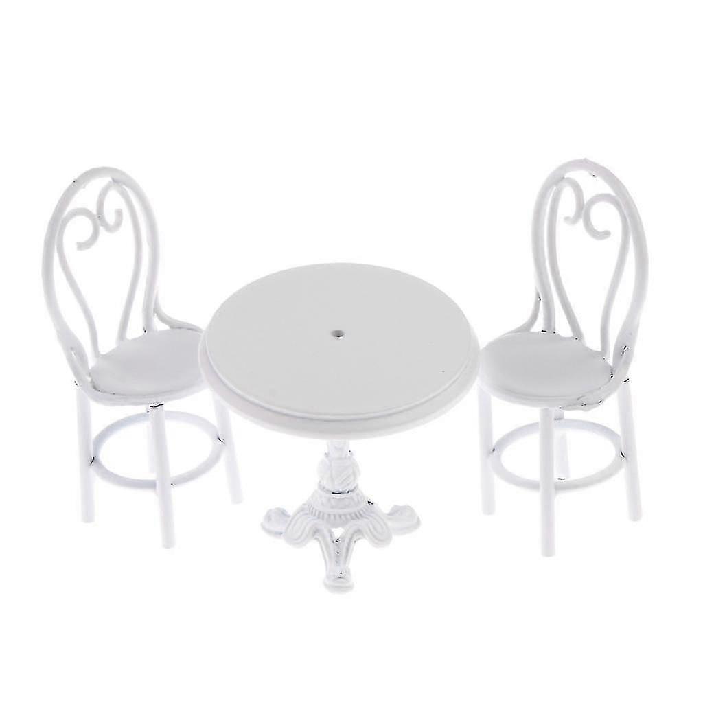 Dollhouse Miniatures Dining Table Chairs Model Set