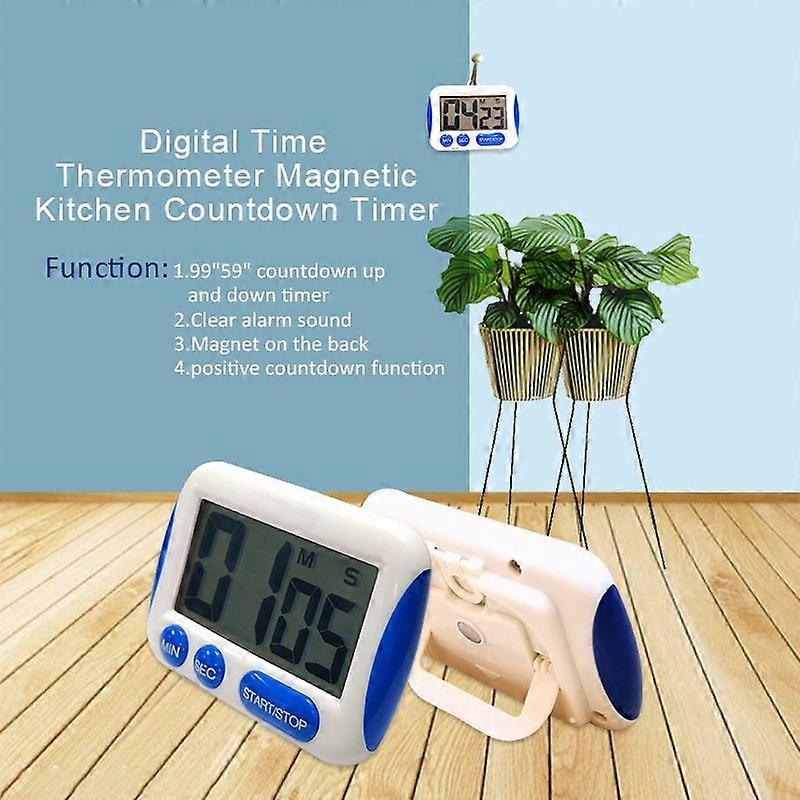 Multifunctional student timer, study time manager, cooking egg timer, minimalist alarm clock, blue bien1620