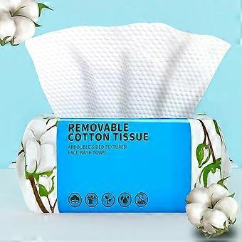 100 Count Disposable Cotton Face Towels Makeup Remover Dry Facial Wipes