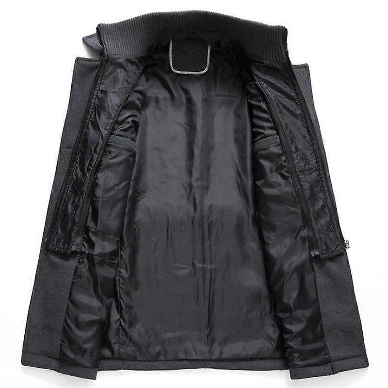 Generisch Manteau d'hiver en laine pour homme - Coupe ajustée - Veste d' hiver longue - Veste demi-saison en laine confortable et chaude - Trench coat pour le travail et les loisirs, vert