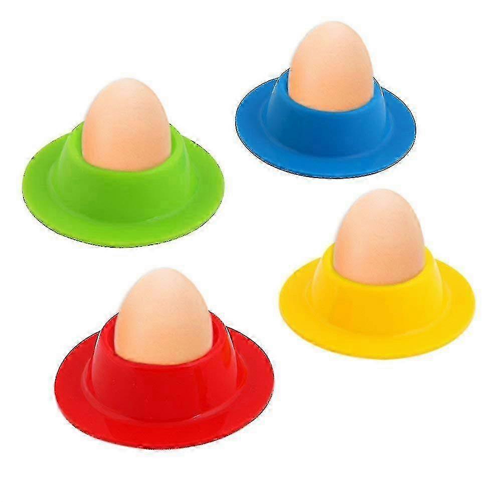 4-Piece Set of Vibrant Stackable Shatterproof Silicone Egg Holders