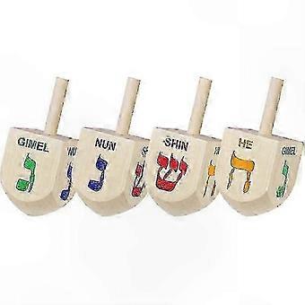 10-pack houten dreidelset voor Chanoeka, klassieke tollen voor kinderen, feestdecoratie voor de feestdagen en leuke activiteiten
